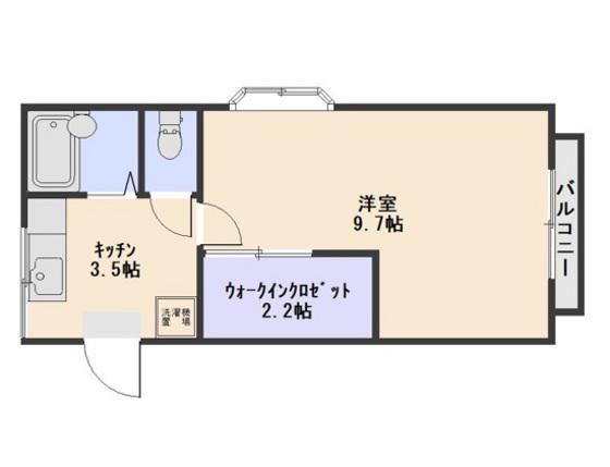 ヴィラ高島(1DK/2階)の間取り写真