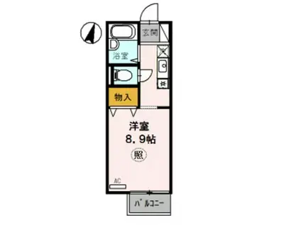 ブリュンヒルト(1K/1階)の間取り写真