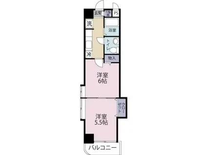 木下鉱産ビル(2K/6階)の間取り写真