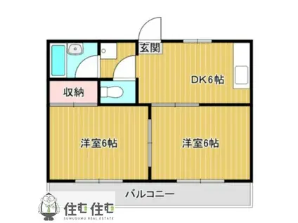 アネックス児玉(2DK/1階)の間取り写真