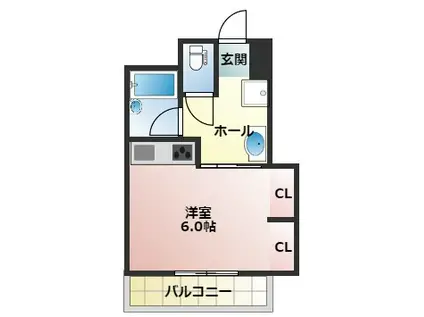 アモント中村(ワンルーム/4階)の間取り写真