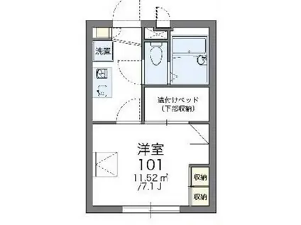 レオパレスカトルセゾン戸田公園(1K/2階)の間取り写真