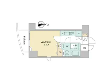 アジールコート西新宿(1K/11階)の間取り写真