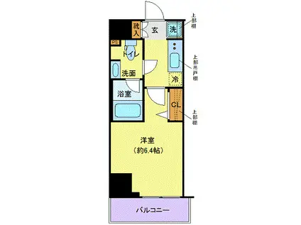 クレヴィスタ大森II(1K/2階)の間取り写真