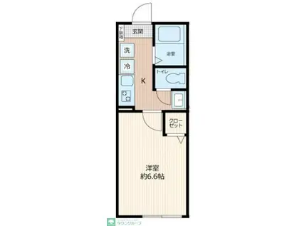 パークライフ松戸(1K/2階)の間取り写真