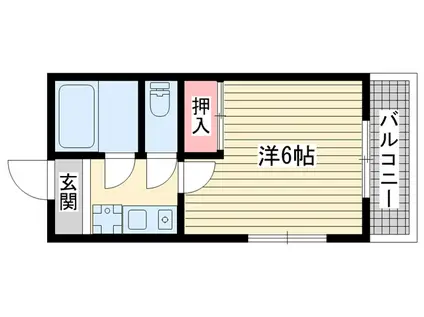 岡マンション(1K/2階)の間取り写真