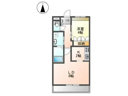 アドヴァンス・宇佐(1LDK/2階)の間取り写真