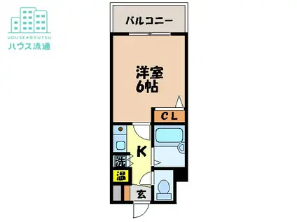 グランピアマンション長崎(1K/1階)の間取り写真