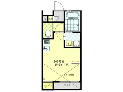 セレスト(1K/2階)の間取り写真