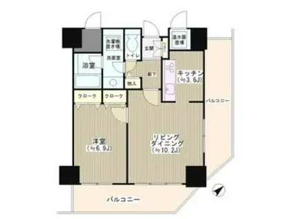 トレステージ目黒(1LDK/4階)の間取り写真