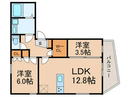 杉並区高円寺南5丁目計画(2LDK/2階)の間取り写真