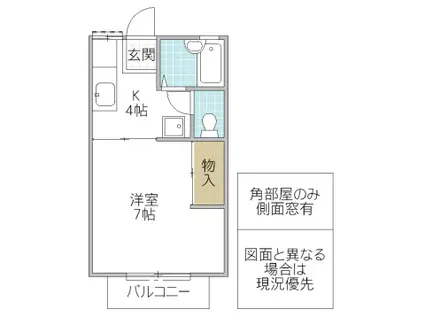 サンロード(1K/1階)の間取り写真