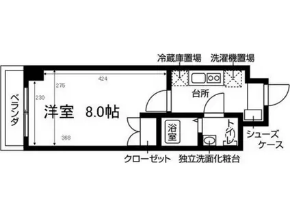 ラウレール名駅南(1K/6階)の間取り写真