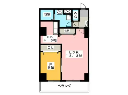 REGALO常盤(1LDK/8階)の間取り写真