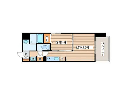 HF仙台長町レジデンス(1LDK/12階)の間取り写真