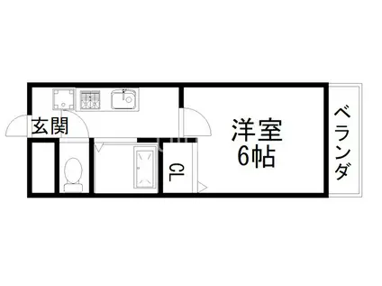 マンショントゥモロー(1K/3階)の間取り写真