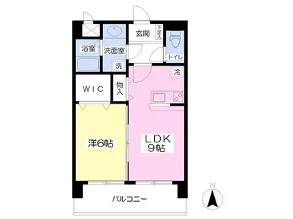 ユニティー・プラスパーII(1LDK/4階)の間取り写真