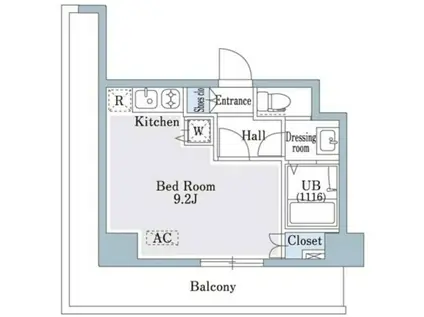 ショーウン初台(ワンルーム/8階)の間取り写真