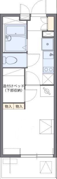 レオパレスDOUBLETOMO(ワンルーム/1階)の間取り写真