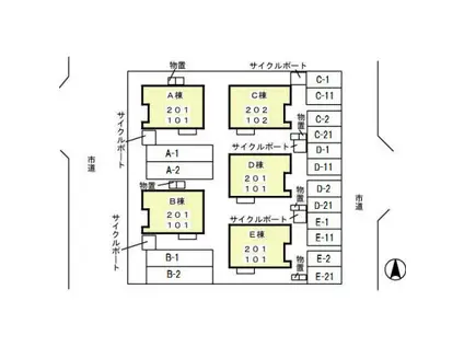 アレイRYUA101(2LDK/1階)の間取り写真
