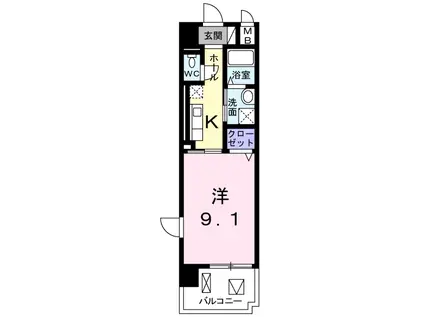いろは大翔舘(1K/1階)の間取り写真