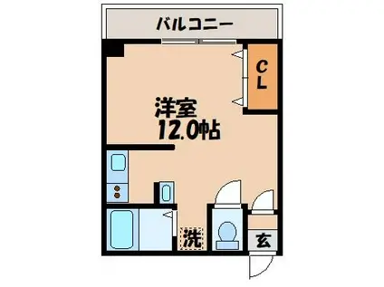 カリーナトレピアニ(1K/2階)の間取り写真