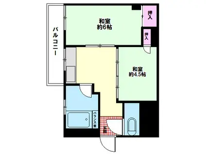 竹の塚ショッピングセンタービルA棟(2DK/3階)の間取り写真