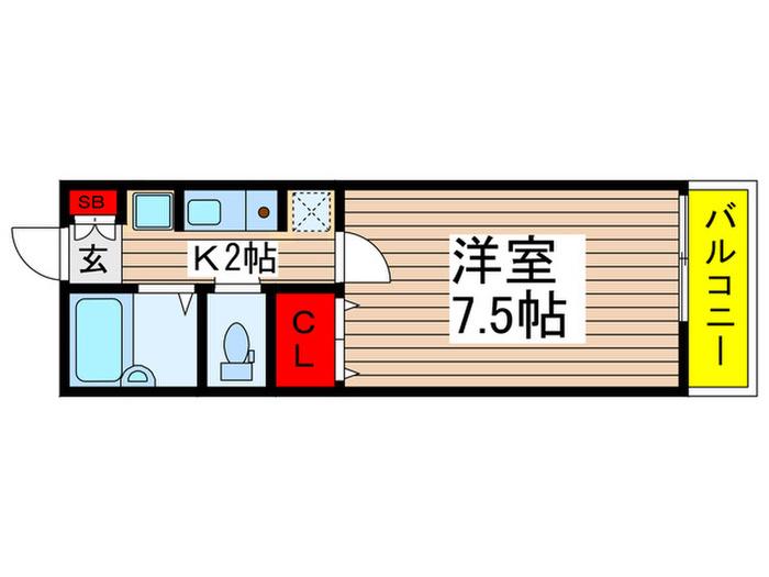 グレースNI(1K/2階)の間取り写真