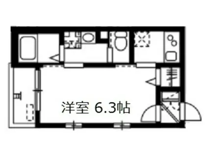 シーグラスコート由比ガ浜(1K/3階)の間取り写真