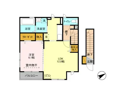 ドエルM(1LDK/2階)の間取り写真