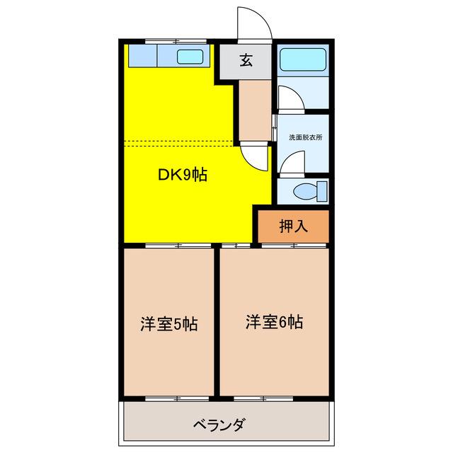コミュニティタウン50(2DK/1階)の間取り写真
