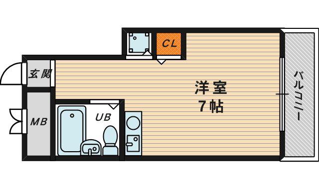 グランデール京橋(ワンルーム/6階)の間取り写真