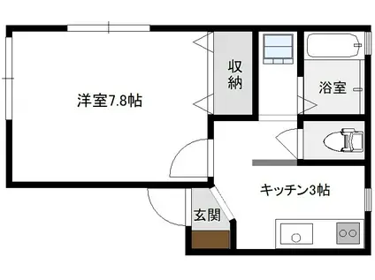 セジュールつくし(1K/1階)の間取り写真