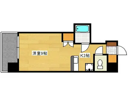 ルナパール大宮(1K/4階)の間取り写真