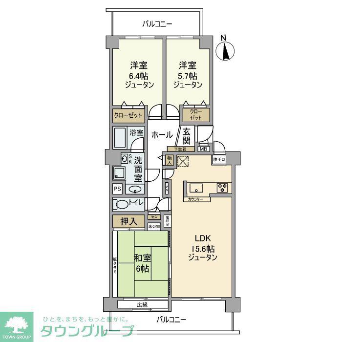 東初石パークホームズ(3LDK/4階)の間取り写真