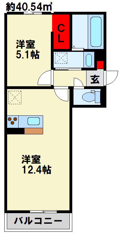 セジュール横代(1LDK/1階)の間取り写真