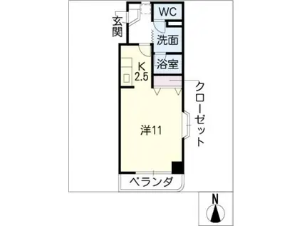 アヴェニューコート中野C棟(1K/4階)の間取り写真