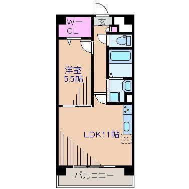 ヴェル エトアルII(1LDK/1階)の間取り写真