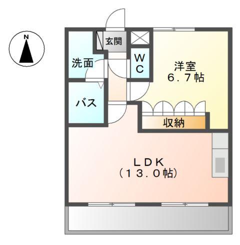 プランドール(1LDK/2階)の間取り写真