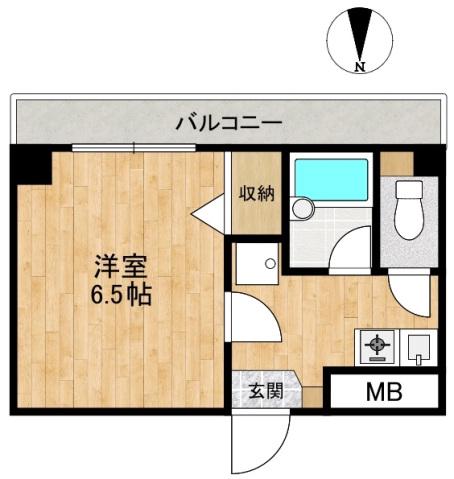 ベルデュール21(1K/4階)の間取り写真