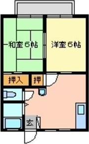 サンビレッジ美原A棟(2DK/1階)の間取り写真