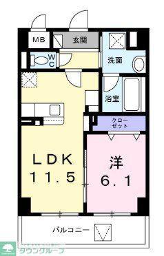 YS STATE 天王台(1LDK/5階)の間取り写真