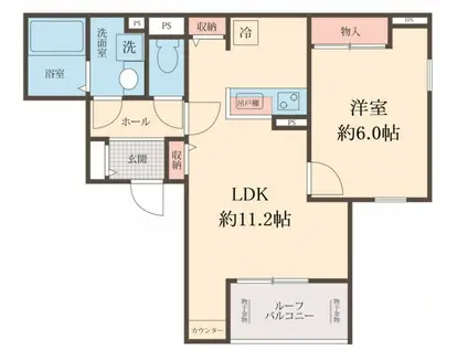 スマイル K(1LDK/2階)の間取り写真