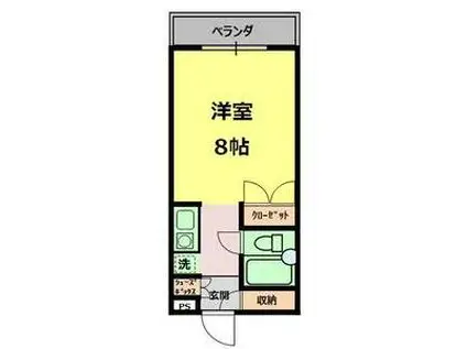 HILLS FUJIKAWA(1K/1階)の間取り写真