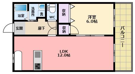 メゾン宮西II(1LDK/1階)の間取り写真