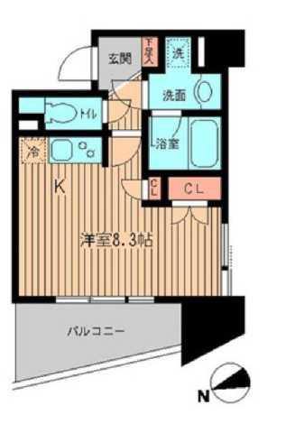 KDXレジデンス神楽坂(ワンルーム/4階)の間取り写真