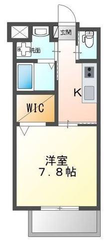 桜花ハイツ(1K/1階)の間取り写真