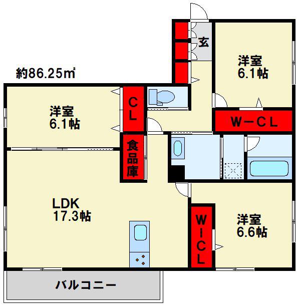 D-ROOM原町(3LDK/2階)の間取り写真