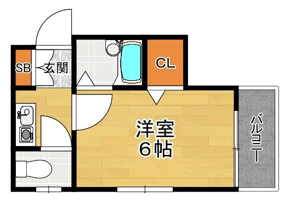 ドリームハイツ長尾(1K/2階)の間取り写真