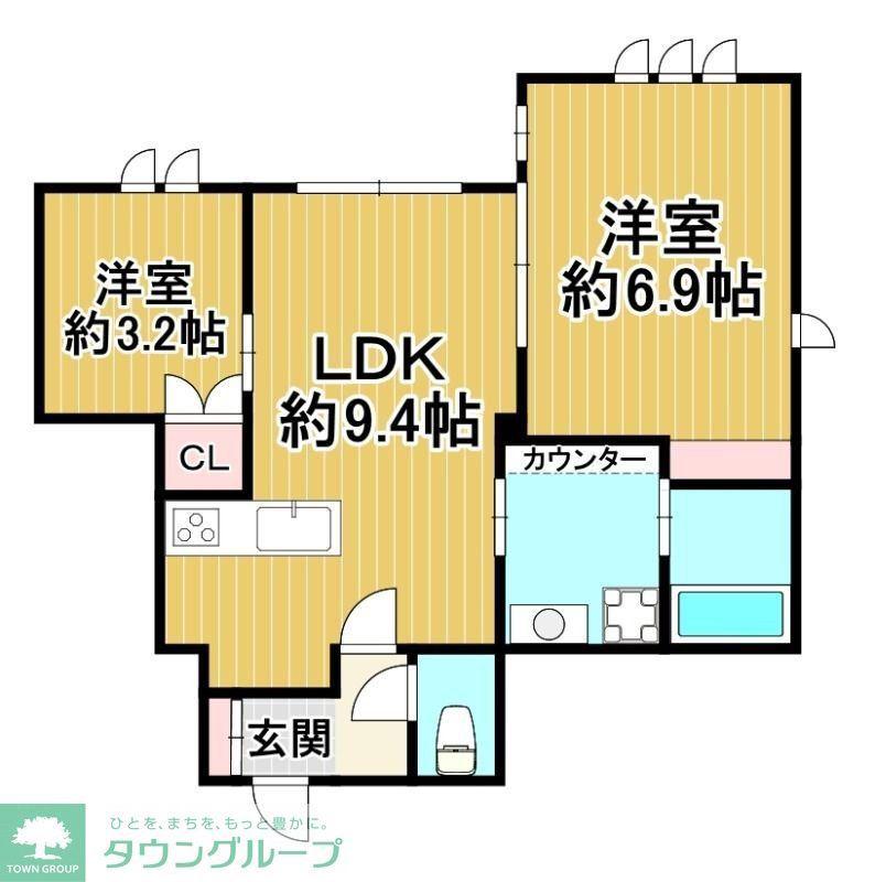 クレールムサシ(1SLDK/1階)の間取り写真